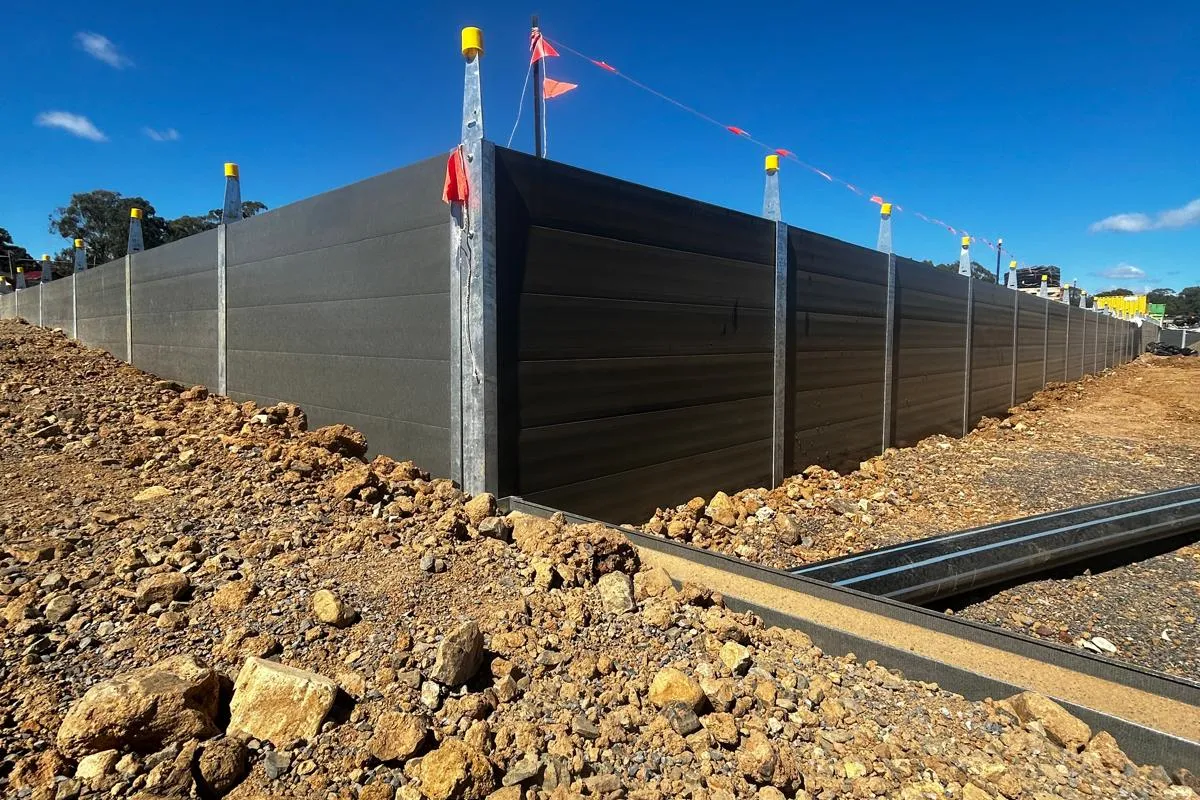 Elite Walls & Fencing project — concrete sleeper retaining wall