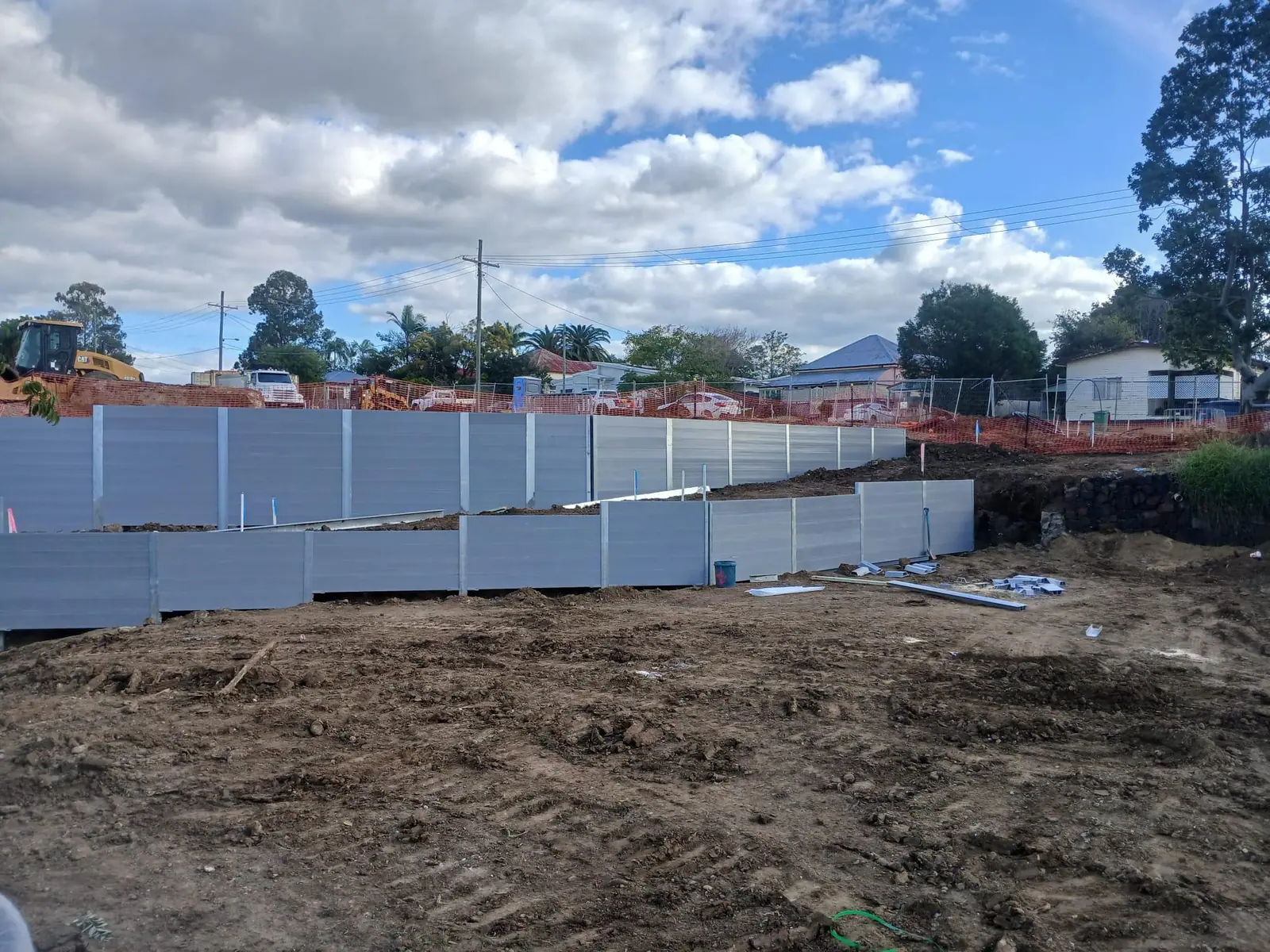 Tiered SuperSleeper walls during commercial construction